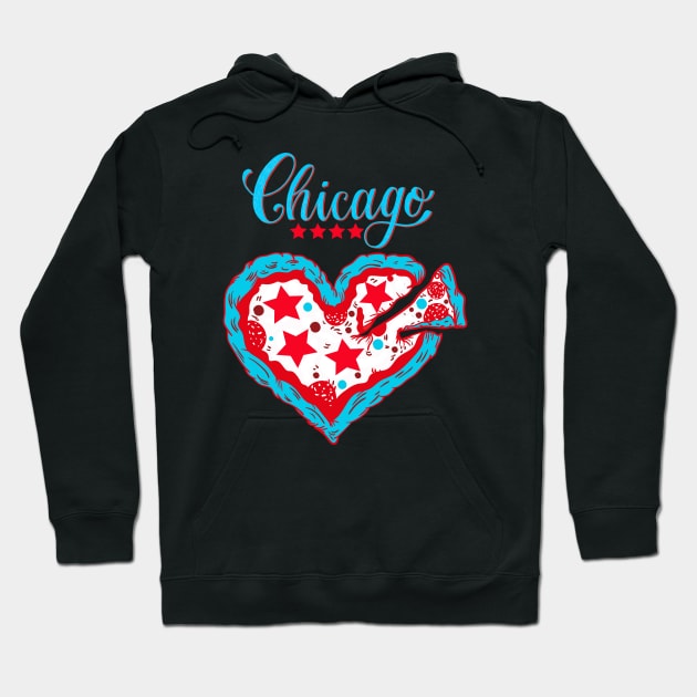 Deep Dish Chicago Flag as Pizza Gift Hoodie by Ramadangonim